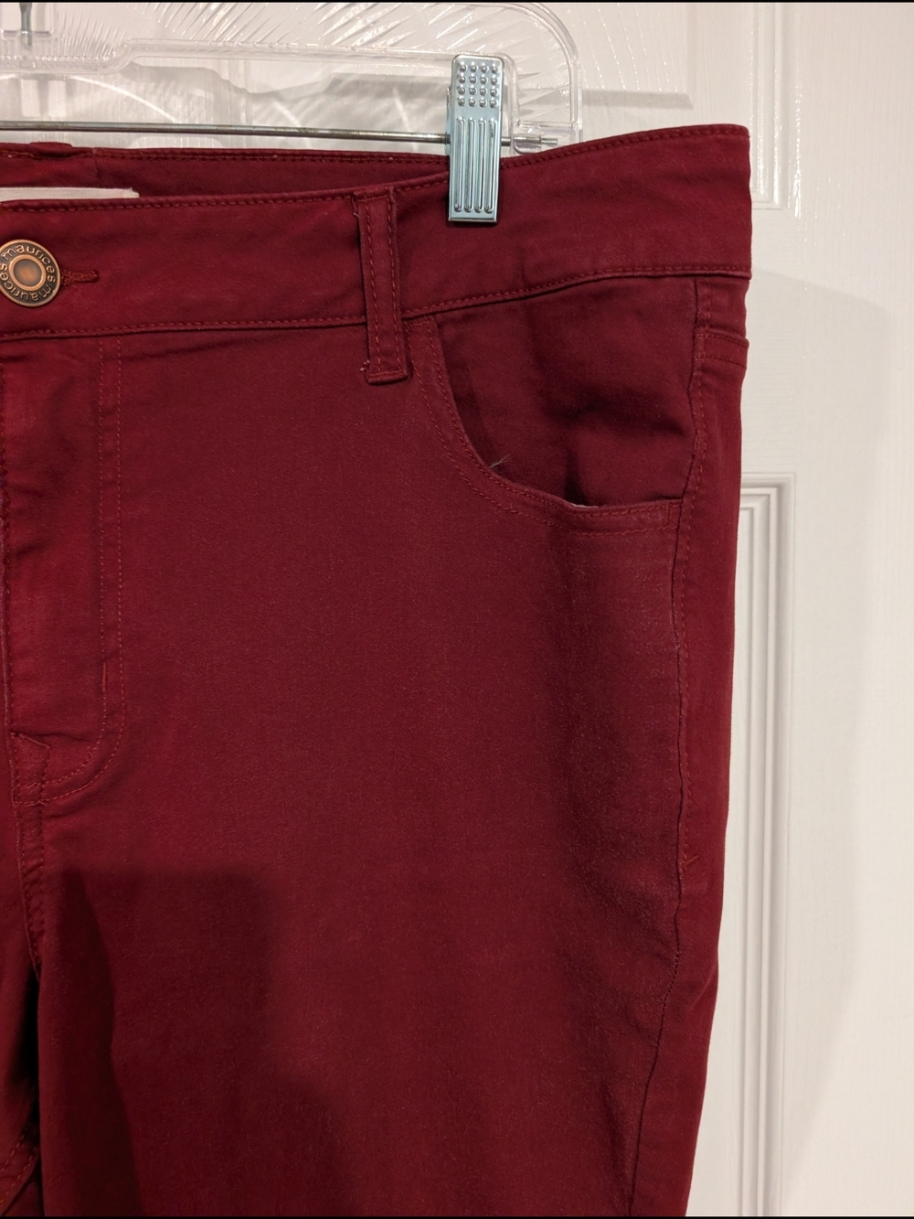 M Jeans by Maurices Burgundy Slim Boot High Rise Jean in Size 16W - Picture 3 of 12